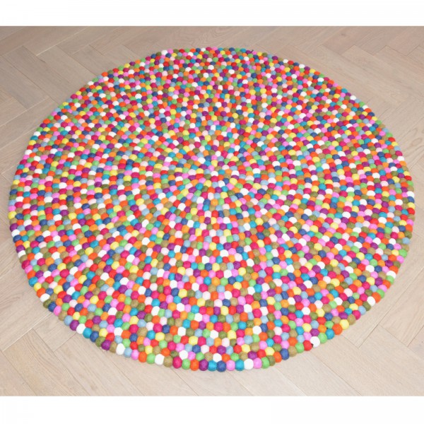 Tapis de boules en laine Multicolore - multico