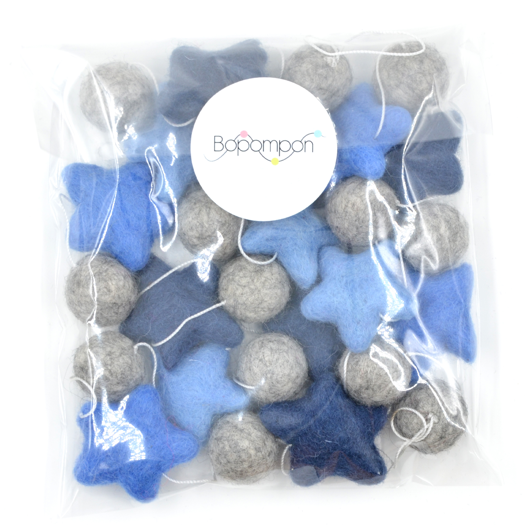 Guirlande chenille de noel, couleur bleu 2 M
